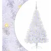 vidaXL Sapin de Noël artificiel blanc 150 cm PVC et acier