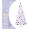 vidaXL Sapin de Noël artificiel blanc 180 cm PVC et acier