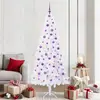 vidaXL Sapin de Noël artificiel blanc 210 cm PVC et acier