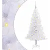 vidaXL Sapin de Noël artificiel blanc 150 cm PVC et acier