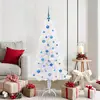 vidaXL Sapin de Noël artificiel blanc 150 cm PVC et acier