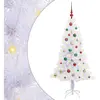 vidaXL Sapin de Noël artificiel blanc 150 cm PVC et acier