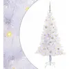 vidaXL Sapin de Noël artificiel blanc 150 cm PVC et acier