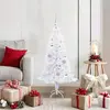 vidaXL Sapin de Noël artificiel blanc 120 cm PVC et acier