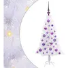 vidaXL Sapin de Noël artificiel blanc 120 cm PVC et acier