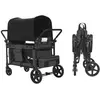 Poussette Wagon Pour 4 Enfants-Duoku-Poussette Quadruple Pliable-Avec ...