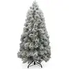Sapin de Noël artificiel avec neige et lumières 240 cm