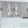 vidaXL vidaXL Meuble mural de cuisine 2 pcs Gris béton 40 x 31 x 80 cm