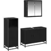 vidaXL Vidaxl Ensemble De Mobilier De Salle De Bain 3 Pcs Chêne Noir