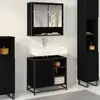 vidaXL vidaXL Ensemble de mobilier de salle de bain 2 pcs Chêne noir