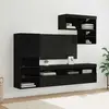 vidaXL Meubles TV muraux 6 pcs Noir imitation chêne Bois composite