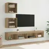 vidaXL Unités murales TV avec LED avec LED 5 pcs Chêne artisanal