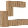 vidaXL Unité murale de TV 5 pcs Chêne artisanal Bois d'ingénierie