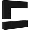 vidaXL Meubles TV muraux 5 pcs Noir imitation chêne Bois composite
