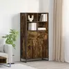 vidaXL Buffet 2 pcs Chêne Fumé 81 x 36 x 150.5 cm Bois d'ingénierie