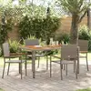 vidaXL Chaises de Jardin 4 pcs Gris, Marron