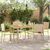 vidaXL Chaises de Jardin 4 pcs Crème, Marron