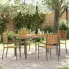 vidaXL Chaises de Jardin 4 pcs Gris, Marron