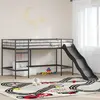 vidaXL Lit superposé pour enfants avec toboggan Noir et anthracite