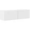 vidaXL Meuble TV mural Montage mural Blanc Brillant 60 x 31 x 29.5 cm