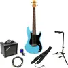 Flight Rock Series Mini Bass Lite Blue kit de démarrage pour guitare b...