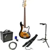 Cort GB24JJ 2 Tone Burst kit de démarrage pour guitare basse électriqu...