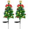 Sapin de NoëL à énergie Solaire,2 Pièces Sapin de Noël avec Guirlande ...