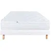 LUXURY LITERIE Ensemble matelas Thermotec, 24 cm mémoire de forme ferme réversible+sommier blanc ep 13cm