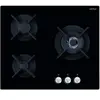Airlux - table de cuisson gaz 60cm 3 feux 6150w noir  av635hbk - av635hbk