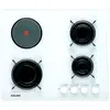 Glem Gas Plaque de cuisson gaz 60 cm - 3 foyers gaz + 1 foyer électrique - Surface en verre - coloris blanc