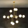 Suspension Stilnovo Galassia, dorée, Ø 120 cm, à 12 lampes