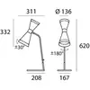 Stilnovo MEGAFONO-Lampe à poser 2 lumières H62cm