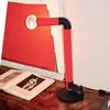 Lampe de table Stilnovo Periscopio, rouge, hauteur 68 cm, métal