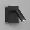 Applique murale en métal avec spot led orientable dickens - noir