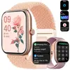 WENZYLIQUOX Montre Connectée Femme pour SamsungiPhoneAndroid1.91 intégrée avec Appel Bluetooth 3 Bracelets-Rose