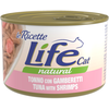 Life Cat 102351, boîte à recettes avec thon et crevettes, 150 grammes