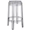 Kartell Charles Ghost, Tabouret Medium, H. 65 cm, Fumè, Lot de 2