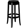 Kartell Charles Ghost, Tabouret Large, H. 75 cm, Noir, Lot de 2