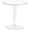 Kartell Table Basse Tiptop (Plateau Blanc Brillant, Base Transparente - Pmma)