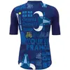 Santini Maillot Tour de France 2024 Étape 3 Turin manche courte bleu - Coupe Classic - L