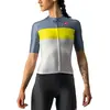 Maillot Castelli Aero Pro Rosso Corsa manche courte argenté jaune bleu femme - M
