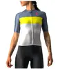 Maillot Castelli Aero Pro Rosso Corsa manche courte argenté jaune bleu femme - XL