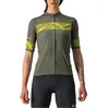 Maillot Castelli Fenice manche courte vert foncé jaune femme - L