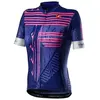 Maillot Castelli Astratta manche courte bleu rose femme - L