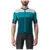 Maillot manches courtes castelli sezione vert bleu turquoise