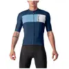 Maillot Castelli Prologo 7 manche courte bleu foncé intense argent - M
