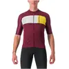 Maillot Castelli Prologo 7 manche courte bordeaux blanc jaune - XL