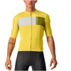 Maillot Castelli Prologo 7 manche courte jaune clair blanc vert - S