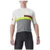 Maillot Castelli A Blocco à Manches Courtes Blanc Gris, Taille XXL