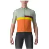 Maillot Castelli A Blocco manche courte vert pâle orange multicolore - L